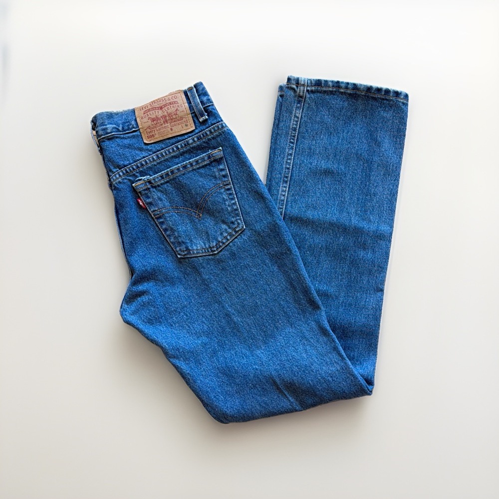 Levis 505 Jeans Womens 30 x 32 Denim Regular Fit Straight Leg 90s Vintage